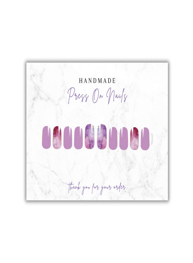 Lashicorn Handmade Acrylic Press On Nails Display Card | 5x7” 30 pk | w/Application Aftercare Instructions Inserts Marble for Packaging in Your 6 * 9 Holographic Bags Use With Double Sided Tape - Image 2
